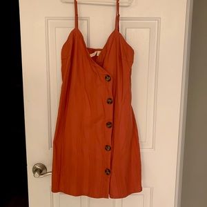 Orange/rust color button down dress